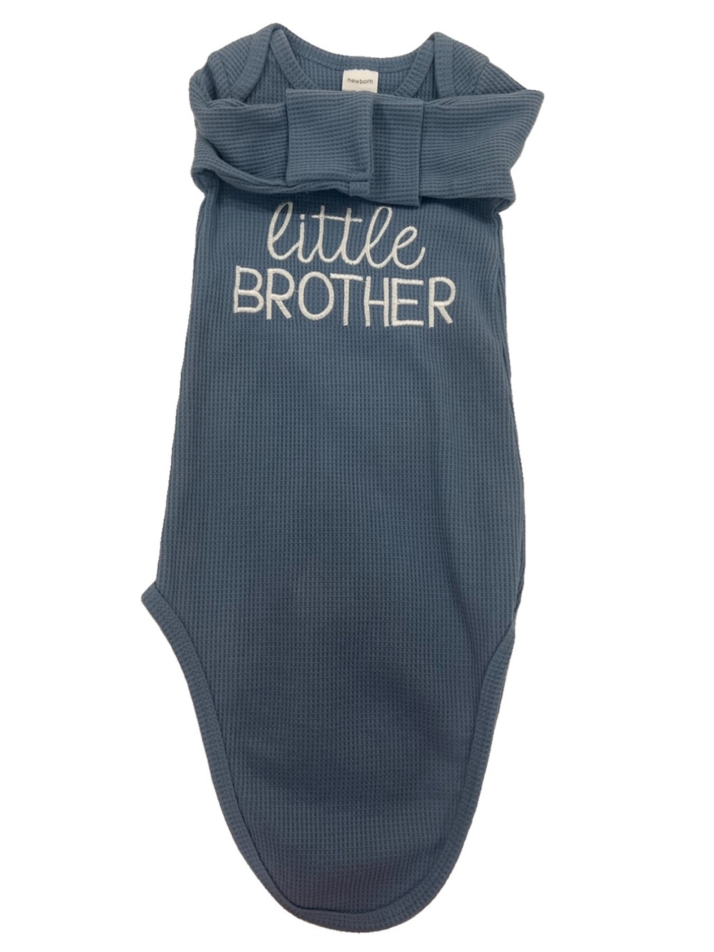 “Little Brother” Monogrammed Newborn One-Piece Gown